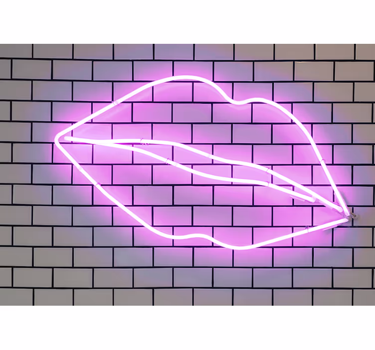 Tapisserie murale amour forme de lèvres néon - TenStickers