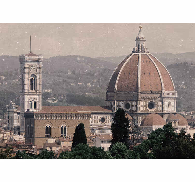 Tapisserie ville vue sur la cathédrale de florence - TenStickers