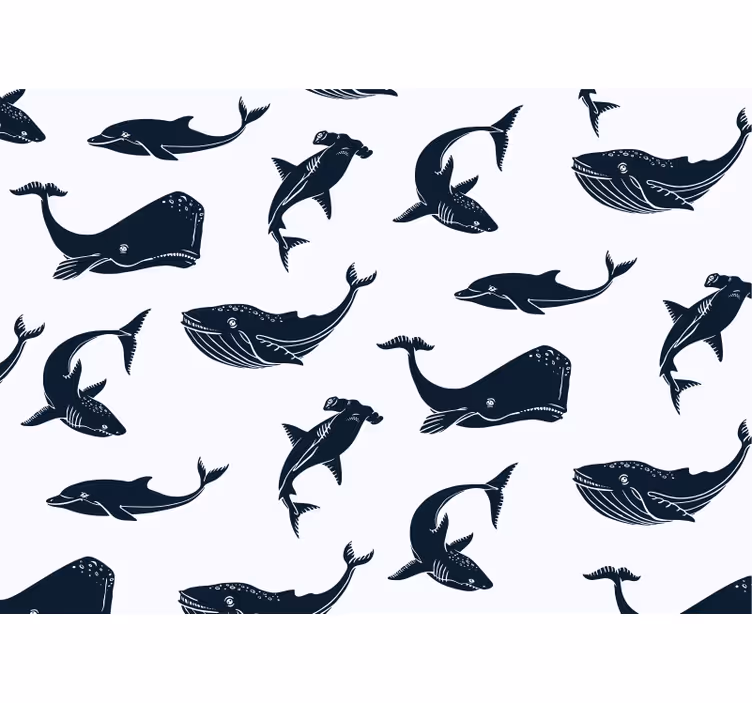 Papier peint salle de bain  original de baleine - TenStickers