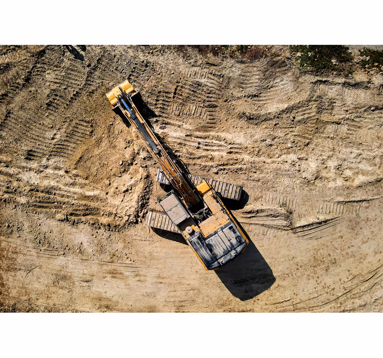 Tapisserie véhicules excavateur en action - TenStickers