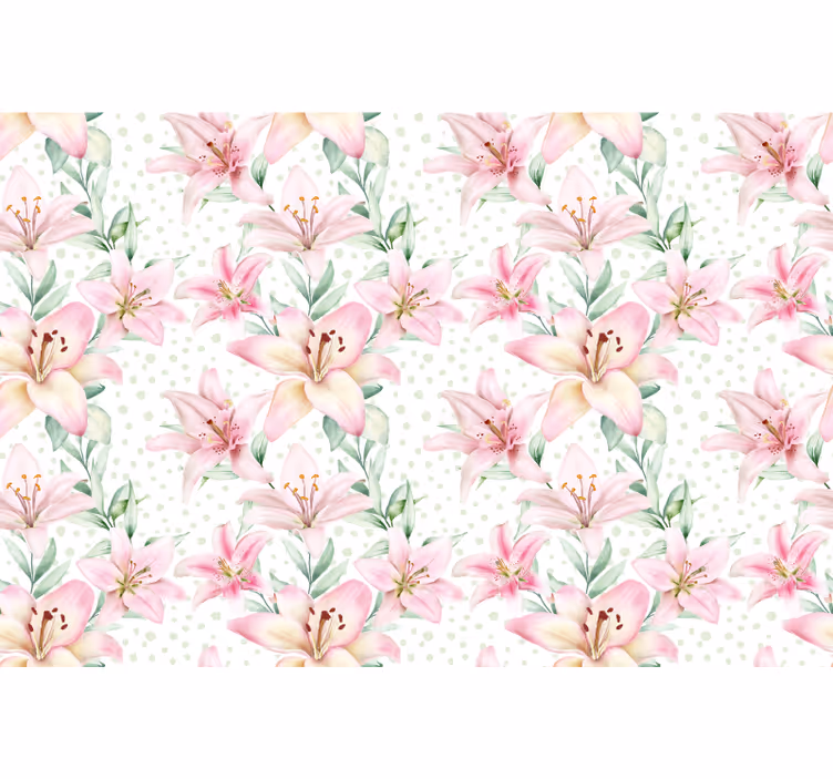 Papier peint fleuri  rose aquarelle - TenStickers