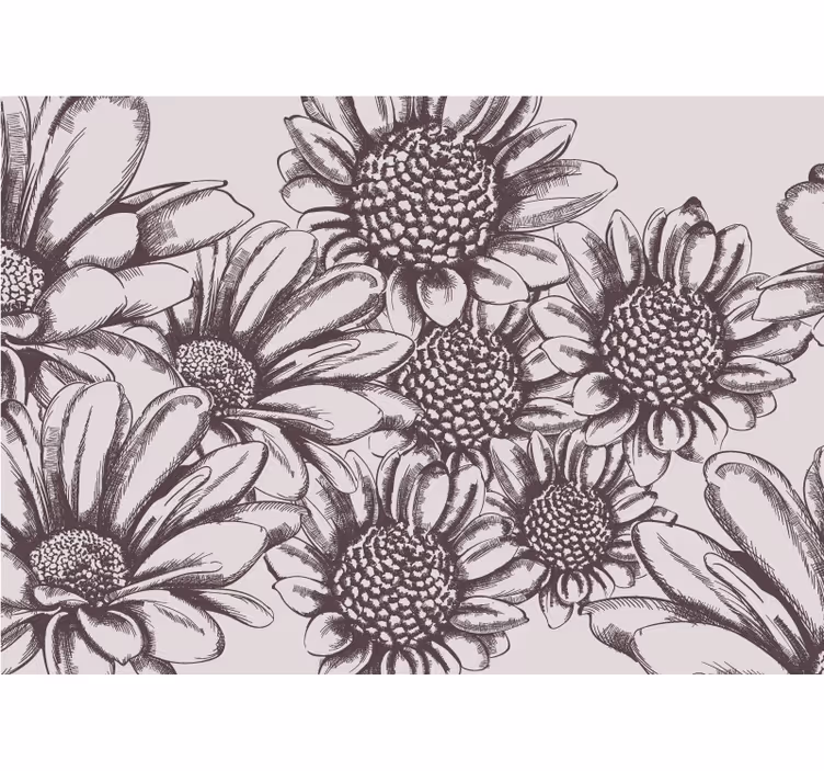 Tapisserie fleur motif fleur de marguerite - TenStickers