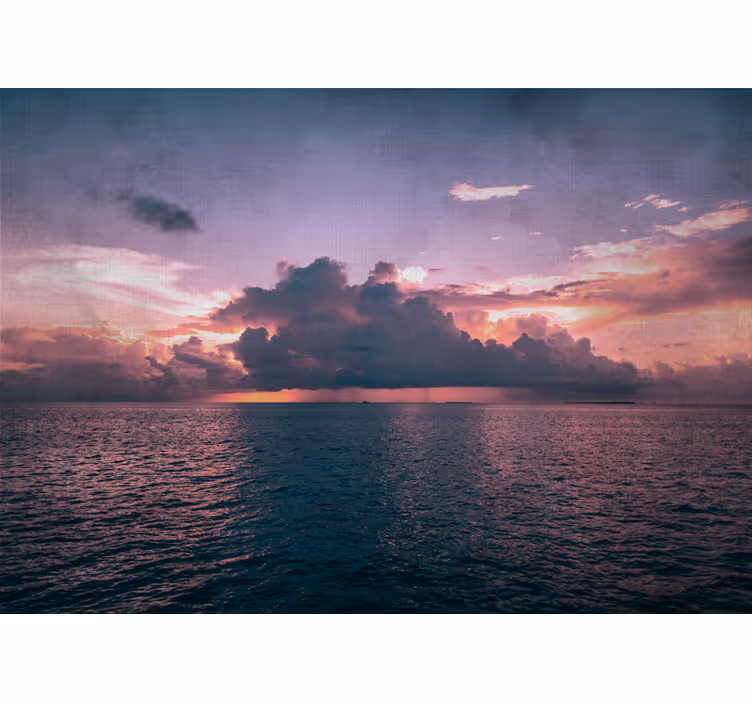 Tapisserie murale paysage océan détente au crépuscule - TenStickers