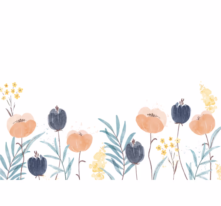 Papier peint fleuri Peinture à l'aquarelle abstraite - TenStickers