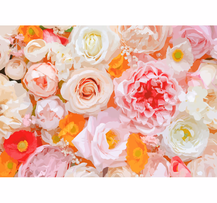 Tapisserie fleur arrangement floral délicat - TenStickers