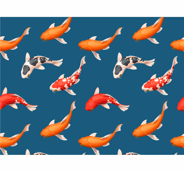 Tapisserie murale animaux poissons koi colorés - TenStickers