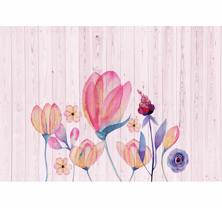 Tapisserie fleur composition de fleurs Élégantes - TenStickers