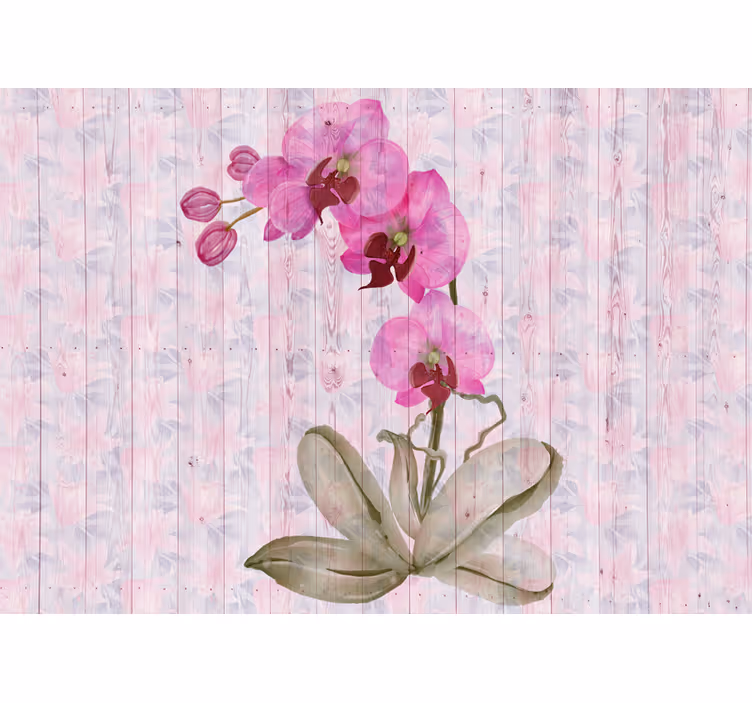 Tapisserie fleur orchidées roses en fleurs - TenStickers