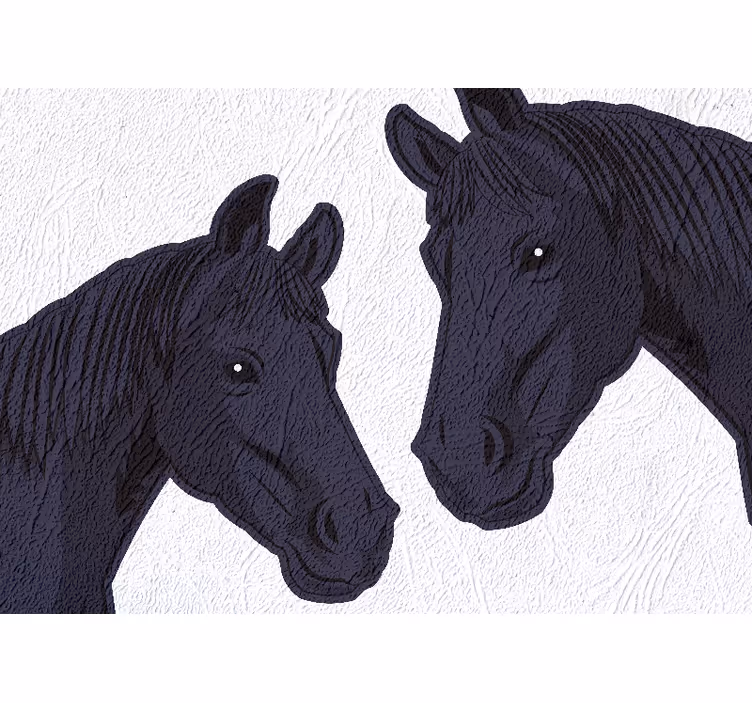 Tapisserie murale animaux profil de chevaux élégants - TenStickers