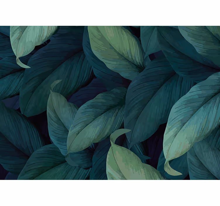 Tapisserie nature composition de feuillage luxuriant - TenStickers