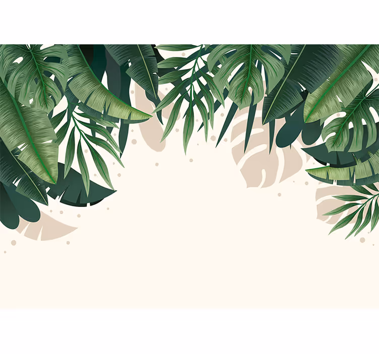 Papier peint moderne Mélange de feuilles tropicales vertes - TenStickers