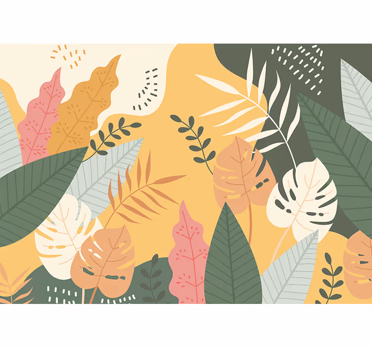 Tapisserie nature motifs de feuilles luxuriantes - TenStickers