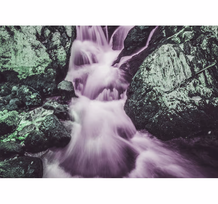 Tapisserie montagne chutes d'eau majestueuses - TenStickers