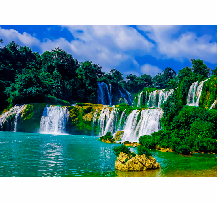 Tapisserie cascade paysage de chute d'eau majestueux - TenStickers