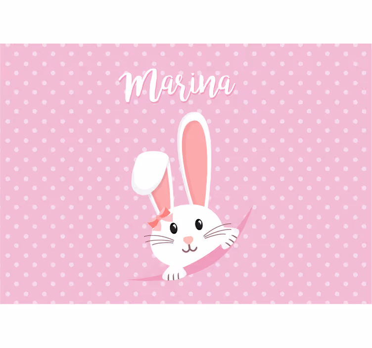 Tapisserie chambre enfant lapin avec nœud - TenStickers