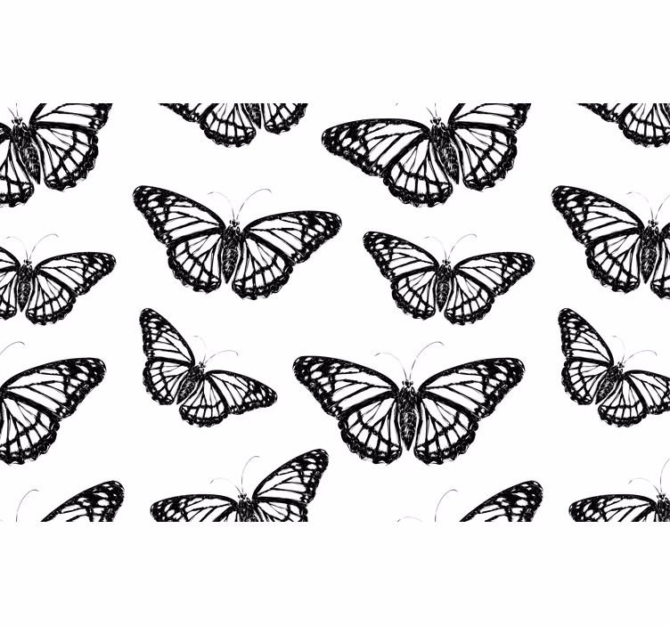Tapisserie murale animaux papillons noirs élégants - TenStickers