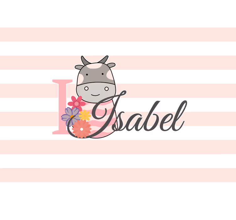 Tapisserie murale amour j'adore les vaches - TenStickers
