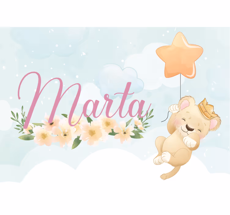 Tapisserie chambre enfant lion en ballon mignon - TenStickers