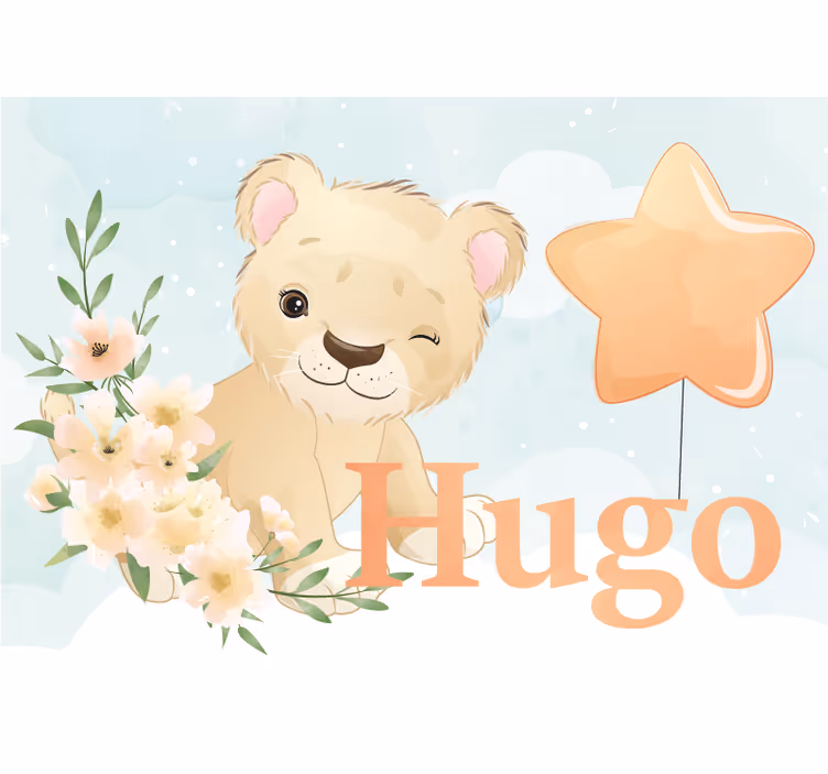 Tapisserie murale animaux lion mignon - TenStickers