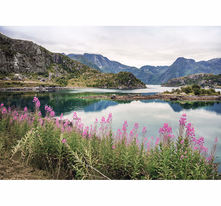 Tapisserie murale paysage fjord norvégien enchanteur - TenStickers