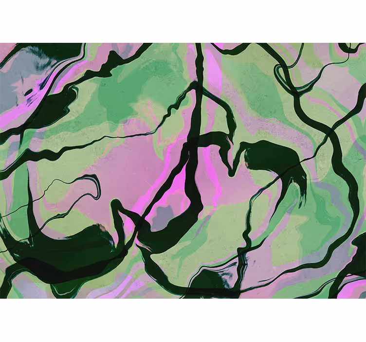 Tapisserie murale abstraite composition de formes organiques - TenStickers