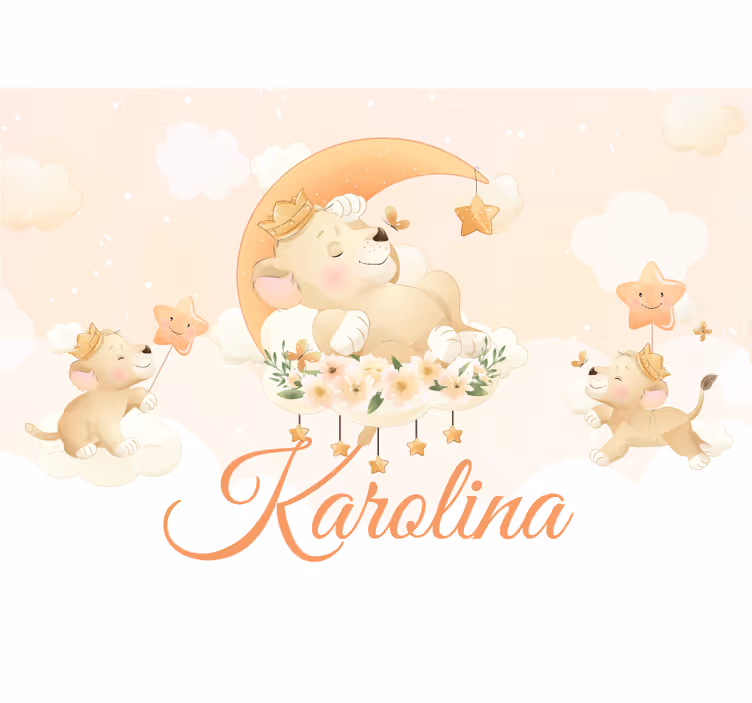 Tapisserie murale animaux scène de lion rêveur - TenStickers