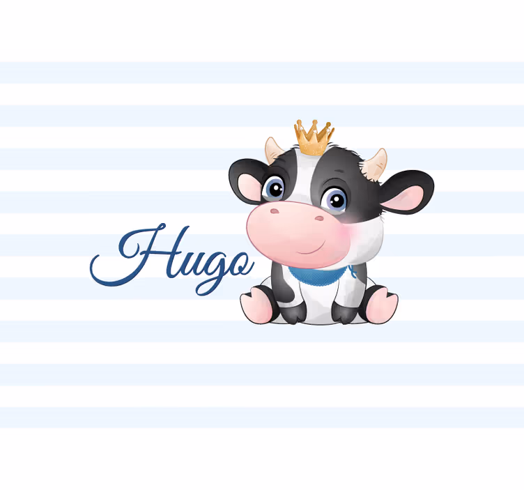 Tapisserie personnalisé vache cartoon mignonne - TenStickers