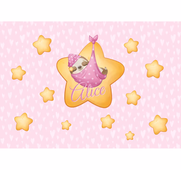 Tapisserie chambre bébé paresseux dans les étoiles - TenStickers