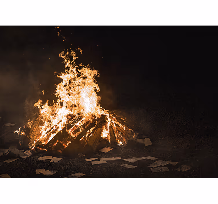 Tapisserie murale abstraite scène de feu flamboyant - TenStickers