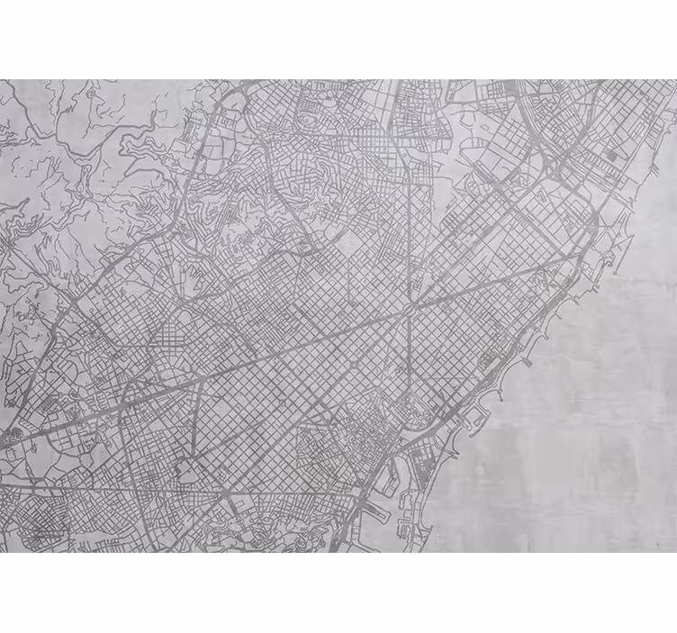 Tapisserie ville carte détaillée - TenStickers