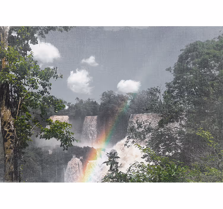 Tapisserie cascade scène de chute d'eau en forêt - TenStickers