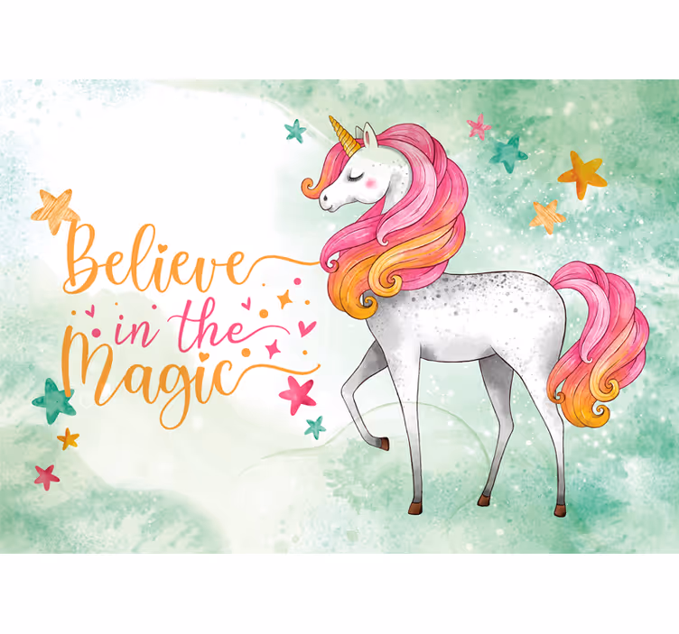 Papier peint mural fantaisie Tu es une licorne magique - TenStickers