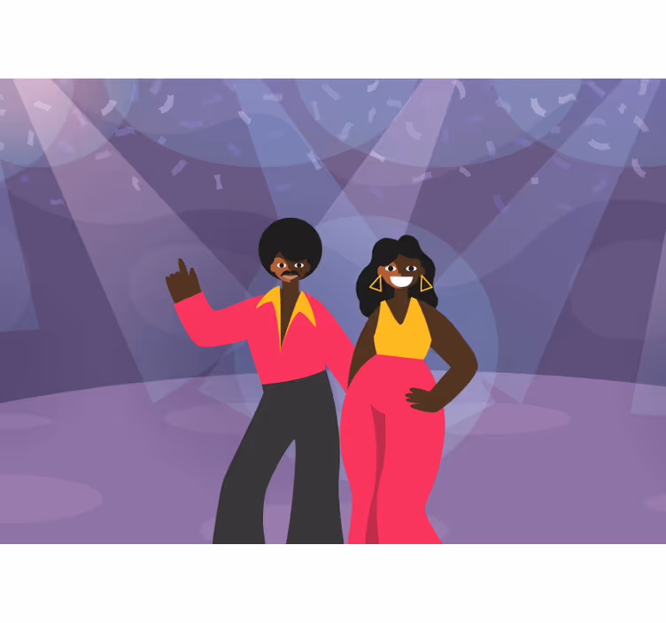 Tapisserie musique couple de danse disco - TenStickers