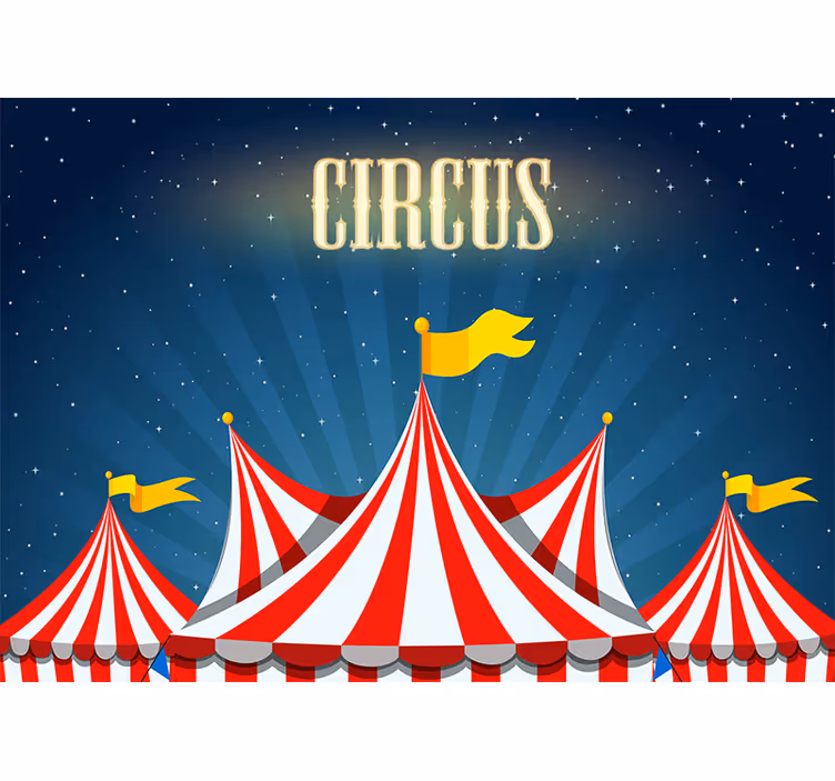 Papier peint enfant Tentes de cirque dans la nuit - TenStickers