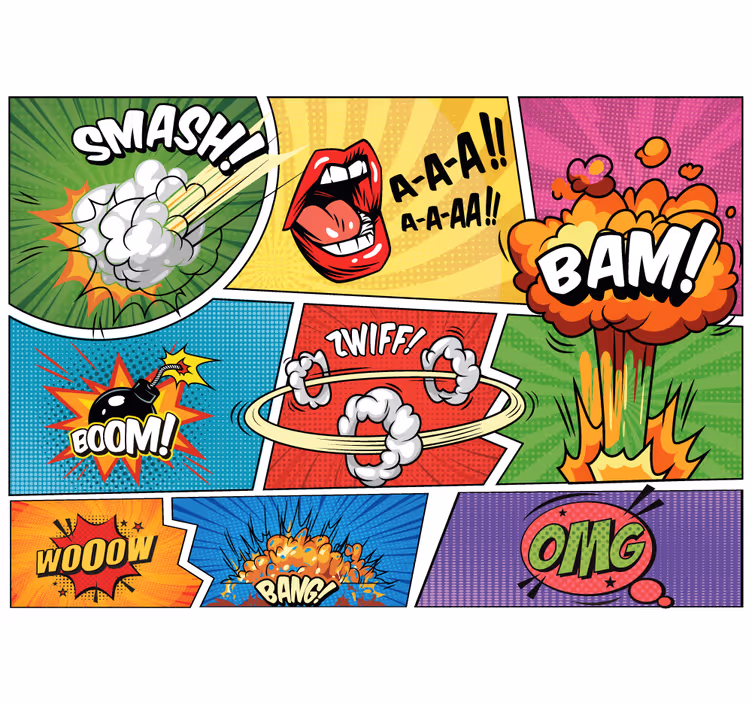 Papier peint vintage Bande dessinée de super-héros rétro - TenStickers
