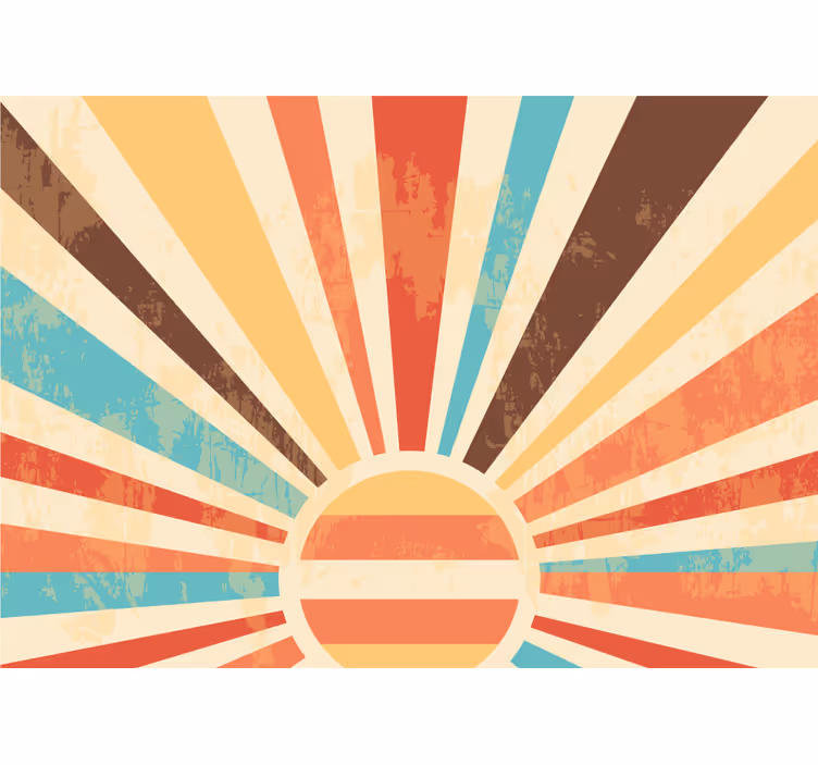 Tapisserie murale abstraite design éclatant du soleil - TenStickers