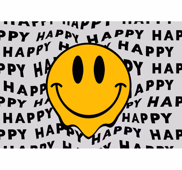 Papier peint vintage Grand visage souriant - TenStickers