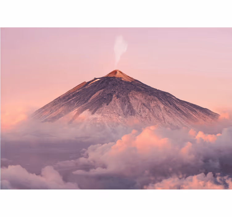 Tapisserie montagne pic du volcan fumé - TenStickers