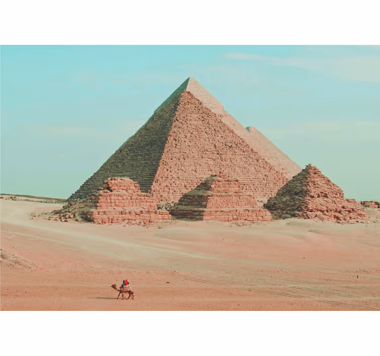 Tapisserie ville pyramides et imagerie de chameau - TenStickers