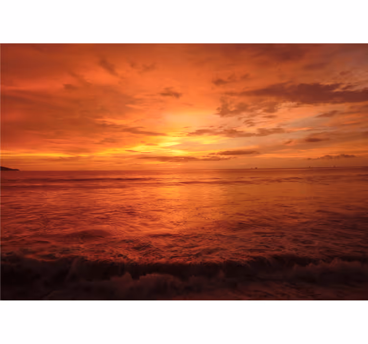 Tapisserie montagne vue sur la mer au crépuscule - TenStickers