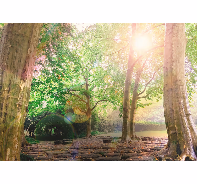 Tapisserie nature sérénité verdoyante luxuriante - TenStickers