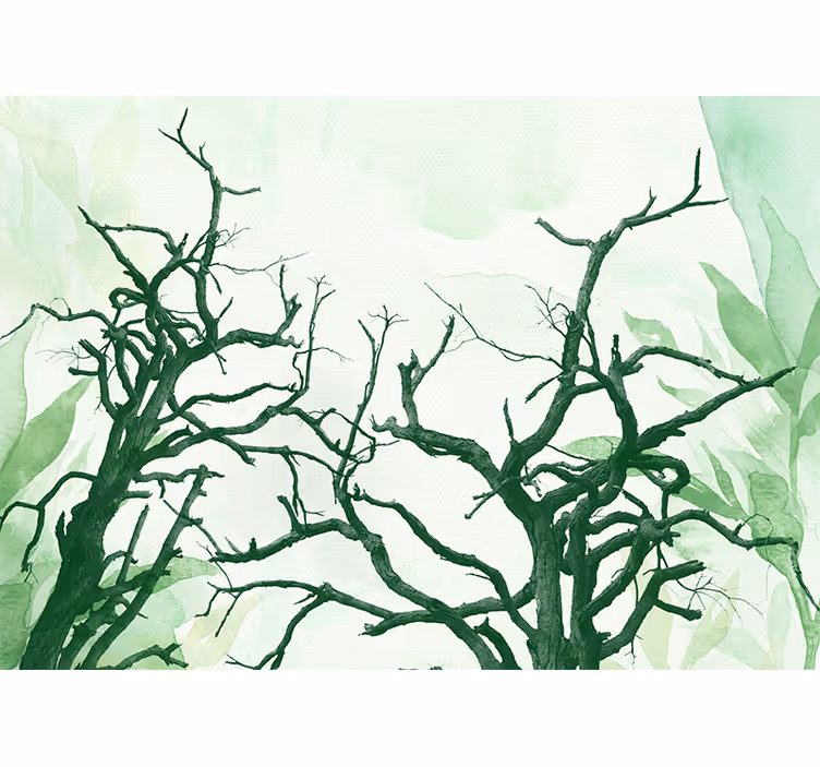 Tapisserie murale arbre silhouettes d'arbres détaillées - TenStickers