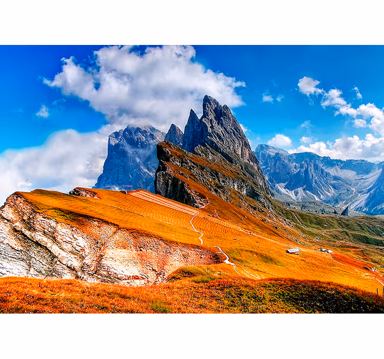 Tapisserie murale paysage panorama des sommets montagneux - TenStickers