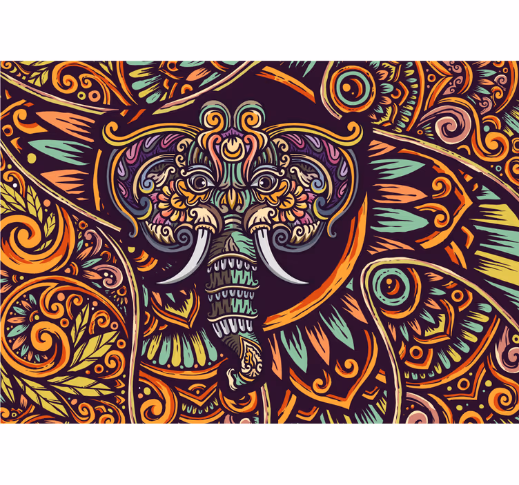 Tapisserie murale animaux motif éléphant décoratif - TenStickers
