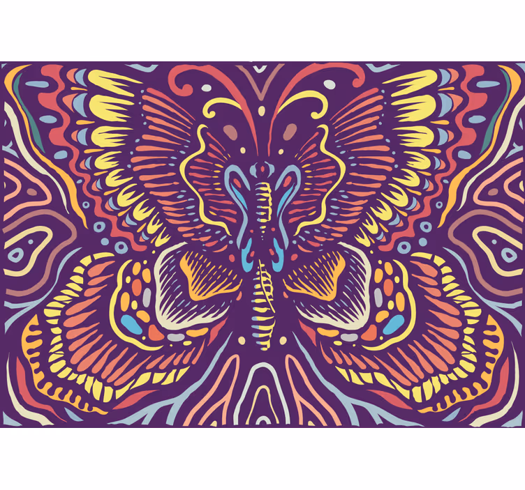 Tapisserie murale animaux art de papillon coloré - TenStickers