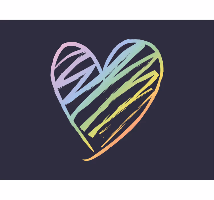 Papier peint chambre ado Coeur holographique arc-en-ciel - TenStickers