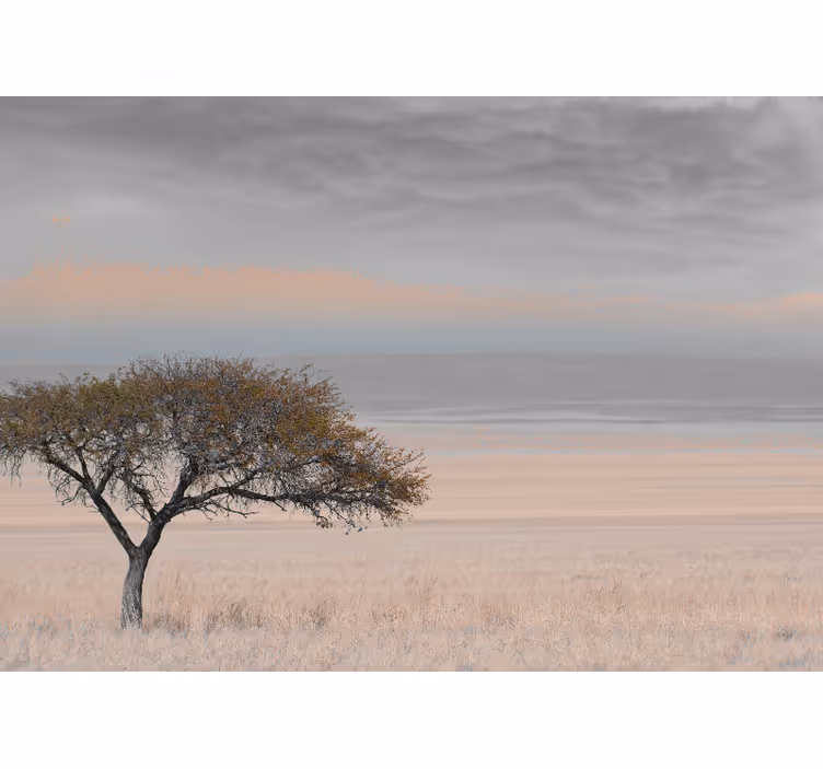 Tapisserie nature paysage d'arbre isolé - TenStickers