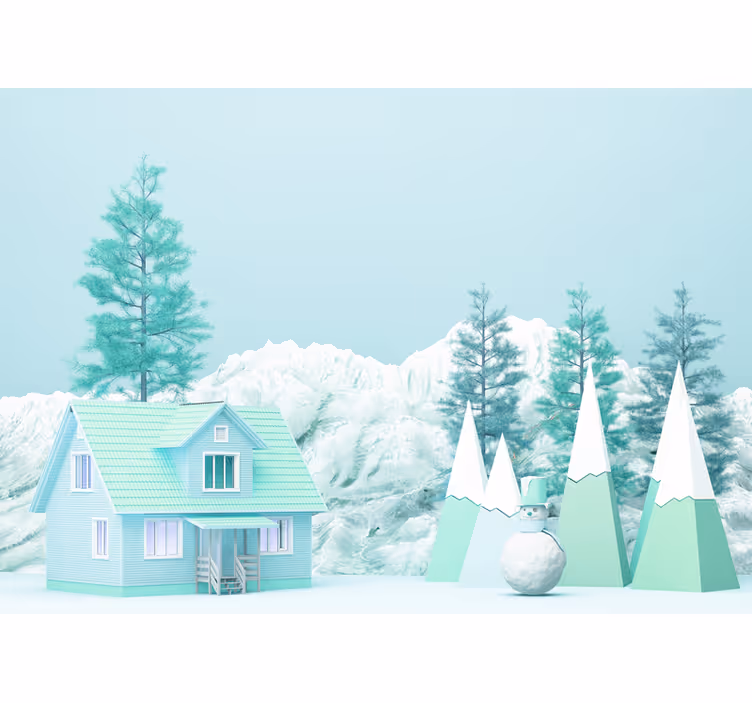 Papier peint enfant Petite ferme dans la forêt l - TenStickers