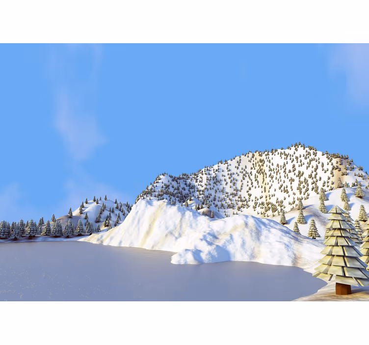 Photo murale paysage d'hiver style low poly - TenStickers
