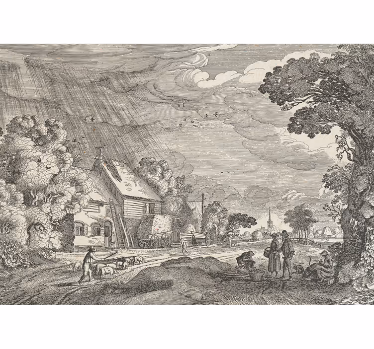 Tapisserie murale paysage scène rurale - TenStickers